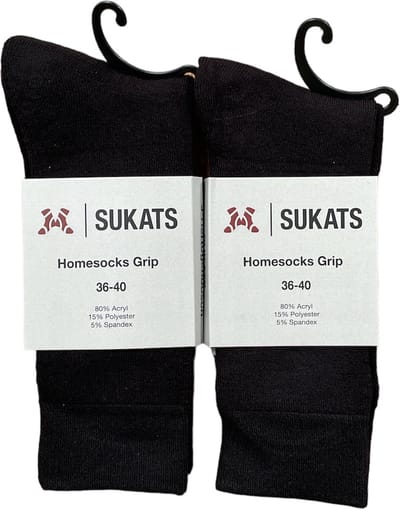 Sukats® Huissokken - Antislip sokken - Gripsokken - Dames Huissokken - ABS - Met Grip - 2 Paar - Maat 36-40 - Zwart - Meerdere Maten en Varianten - Verwarmde Sokken