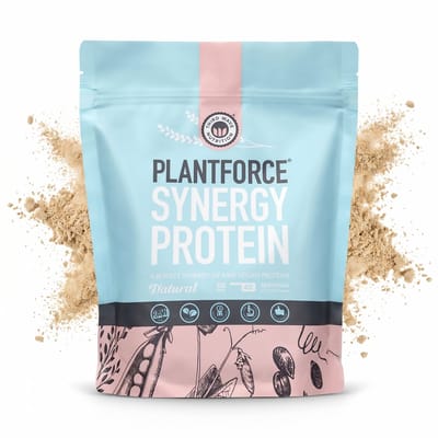 Plantforce Synergy Vegan Eiwitpoeder Naturel - Plantaardige Proteïne Shake - 800 g - Compleet Aminozurenprofiel - Erwt, Rijst & Pompoenpit