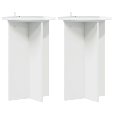 vidaXL - Plantenstand - 2 - st - Hoogglans - Wit - Ø40 - x - 60 - cm - Bewerkt - hout