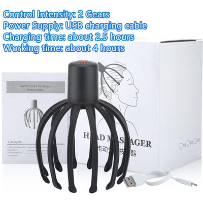 Elektrische Hoofdmassager voor Hoofd Therapeutische Pijnverlichting 3D Stimulatie Vibratie Acupunctuurpunt Ontspanning Klauw Hoofdhuidmassager Oplaadbaar