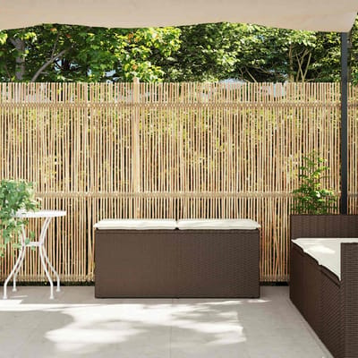 vidaXL - Tuinbank - met - kussen - 110x40x44 - cm - poly - rattan - bruin