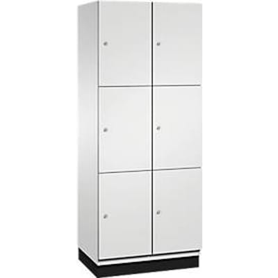 C+P Cambio lockerkast, 2 vakken, 6 vakken, met plint, B 800 x D 525 x H 1980 mm, lichtgrijs