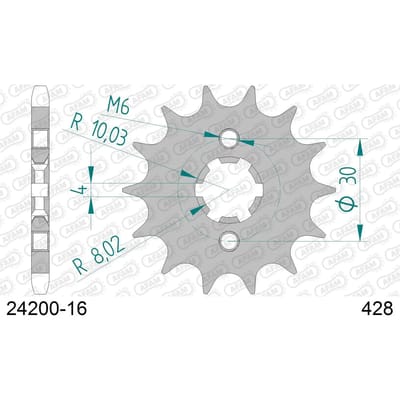 Tandwiel Afam 428 16 dents