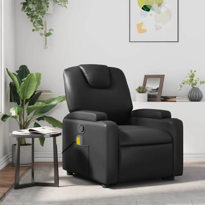 vidaXL - Massagestoel - verstelbaar - kunstleer - zwart