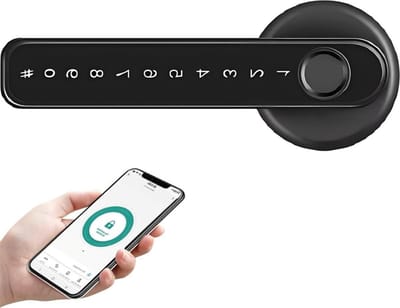 Biometrisch Vingerafdruk Deurslot Voor Houten Deuren Bluetooth Elektronisch Compatibel Met Tuya Smart Lock Voor Afstandsbediening Sleutelloze Ontgrendeling Zwart