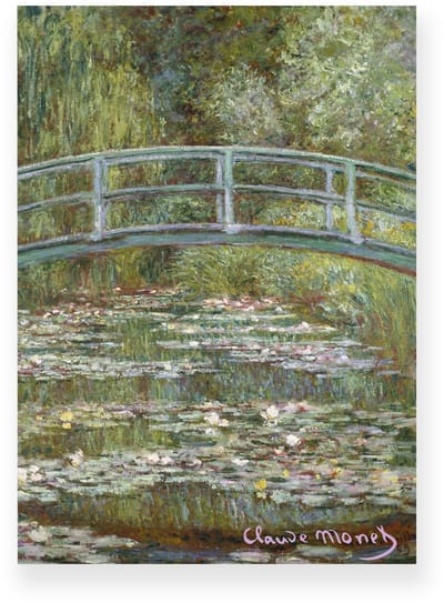 Poster 20x30 cm - The Water Lily Pond - Claude Monet - Brug - Waterlelies - Groen - Impressionistisch - Kunst - Muurdecoratie - Wanddecoratie