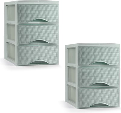 Plasticforte Ladeblokje/bureau organizer met 2x lades - mintgroen - L18 x B25 x H25 cm