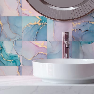 Muur Tegel Sticker - Vinyl Tegel Stickers - Waterdicht en Zelfklevend - 24 Stuks - Blauw - Voor Keuken en Badkamer