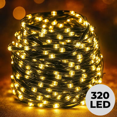 Lomera Kerstboomverlichting - Kerstverlichting - Kerstlampjes - 320 LED - 24 Meter - Extra Warm Wit - Binnen en Buiten - Flexibel Snoer - Soft Wire - 8 Lichtfuncties - Kerstverlichting - Decoratieve Verlichting - Ip44