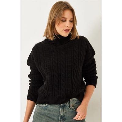 Gestreepte Kraag Cropped Trui