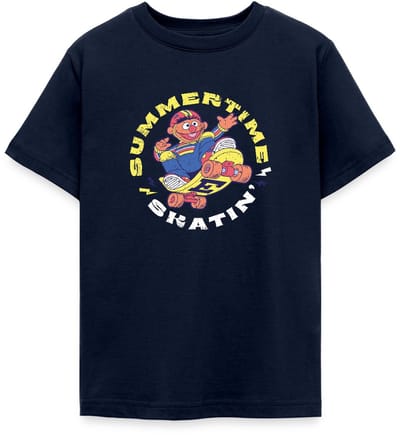 Sesamstraat Ernie Zomer Tijd Skaten T-Shirt Tiener