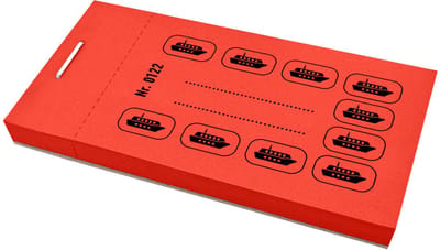 CombiCraft Consumptiekaarten booticoon rood - per 5 boekjes van 50 kaarten