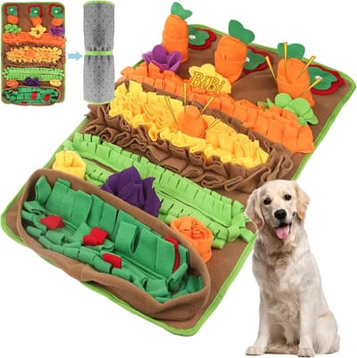Snuffelmat Hond - Voedsel Zoekmat - Mentale Stimulatie - Langzaam Eten - 80x48 CM - Geel Groen