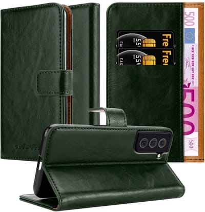 Cadorabo Hoesje geschikt voor Samsung Galaxy S22 in GRAS GROEN - Beschermhoes met magnetische sluiting, standfunctie en kaartvakje Book Case Cover Etui