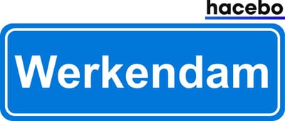 Hacebo - Plaatsnaam Sticker - 29x10 CM - Werkendam sticker - Verkeersborden sticker - grappige cadeaus - Werkendam