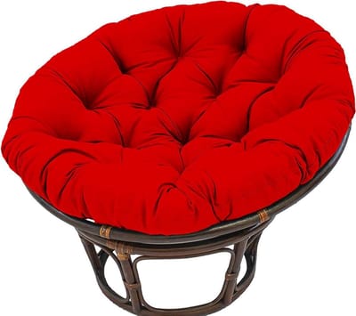 Stoelkussen Rond - Zitkussen Hangstoel - Comfortabel Zitten - Dikke Vulling - 90x90cm - Rood