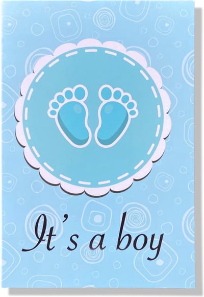 It's A Boy! - Luxe Geboortekaartje Jongen - 12x17cm - Gevouwen wenskaart met envelop