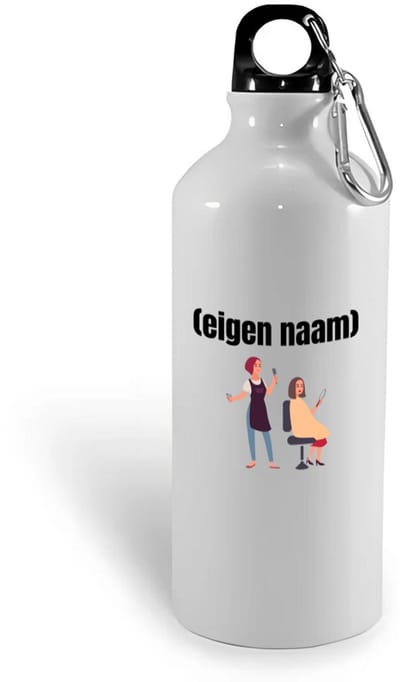 Hacebo® - kapper vrouw met eigen naam waterfles - Kapper - barbers - collega's - verjaardag - afscheidscadeau - geschenk - kado - water fles - 400ML
