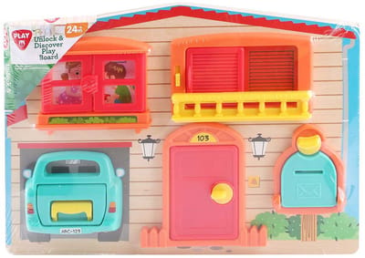 Playgo houten speelbord huis educatief speelgoed motoriek.