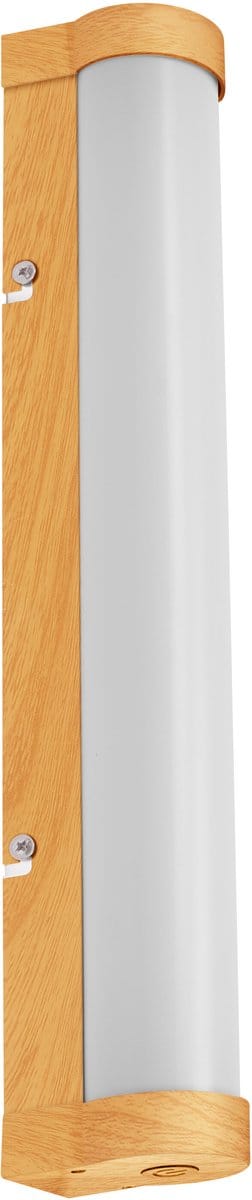 OSRAM ORBIS Buisspiegel-/wandlamp met LED, matglas/houtdecor, 9W, 900lm, dimbaar, 3000/4000K verstelbaar via wandschakelaar, 40cm diameter, IP44 bescherming tegen vreemde voorwerpen/spatwater