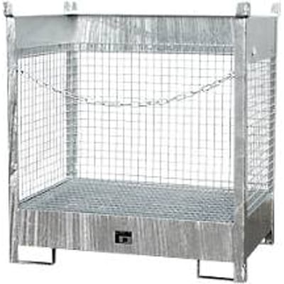 Stapelpallet voor vaten Bauer FSP-2 D, gaaswanden, voor 2 x 200 l vaten, gegalvaniseerd