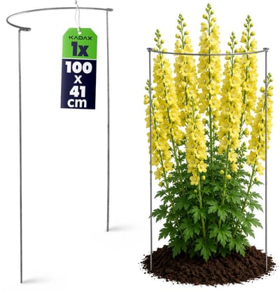 KADAX Plantenhouder, stabiele vaste plantenhouder, halfronde plantensteun van staal, solide struiksteun voor rozen, struiksteun, rankenfamilie, bloemensteun, vaste steun (hoogte: 100 cm)