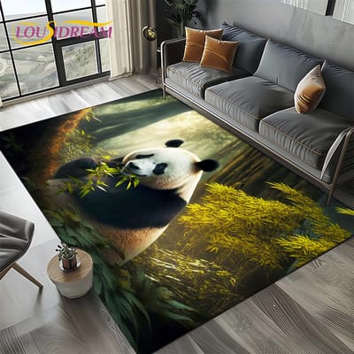 Tapis Tapis 3D Animal de Rêve Dessin Animé Panda Mignon pour Salon Chambre Décoration Maison Canapé, Tapis de Zone Enfant Antidérapant Tapis de Sol Cadeau 40x60cm( 15x23in )