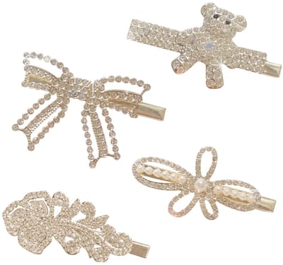 Dailygoods- Haarclips Strass - Haarspeldjes - Accessoires voor Meisjes/Vrouwen - Decoratieve Feest - Bruiloft - Vier Stijlen - Haarspeld