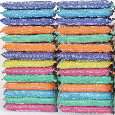 1030 stuks Staaldraad Sponsdoek Anti-aanbak Oliekwast Dubbelzijdige Schoonmaakdoek Keuken Afwasdoek Schuursponsje Poetslap Schoonmaakhulpmiddel voor Thuis 20pcs