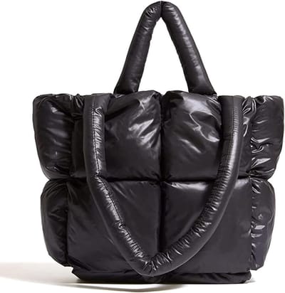 Grote Puffer Tote Bag - Gewatteerde Handtas - Dagelijks Gebruik - Zacht Gevoerd - 36 x 12.5 x 25 cm