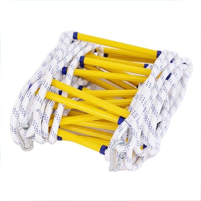 Touwladder - Veiligheidsladder Noodladder - Snelle Ontsnapping - Antislip Epoxy Treden - 5 Meter - Geel
