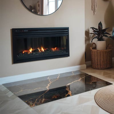 Coloray Vloerplaat Houtkachel - Plaat voor Onder Kachel - 120 cm x 80 cm - Kachel Vloerplaat - Zwart Vloerplaat Kachel - Verwarmingsaccessoires - Vloerplaat Openhaard - Houtkachel Accessoires - Vloerplaat Voor Kachel