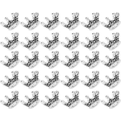 30 pièces Perles à Cheveux de Barbe Mode Alliage Perles de Tressage de Cheveux Accessoires de Bijoux DIY white