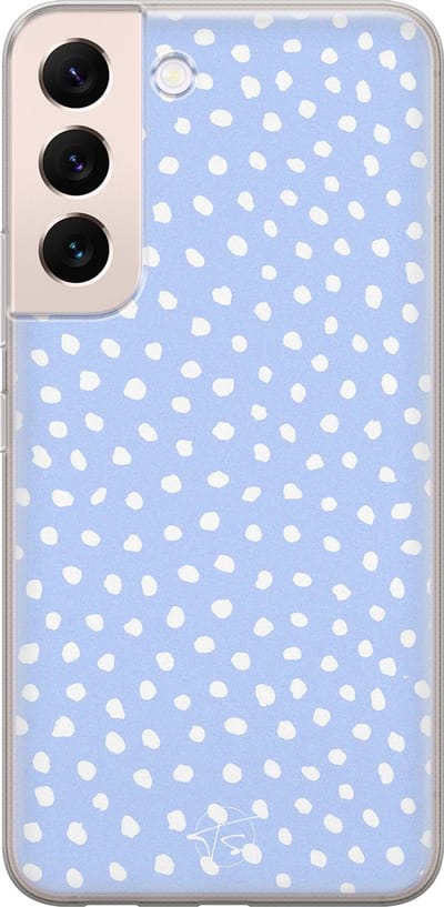Hoesje geschikt voor Samsung Galaxy S22+ - Paars lila stippen - Soft Case - TPU - Gestipt - Paars - Mooie Telefoonhoesjes