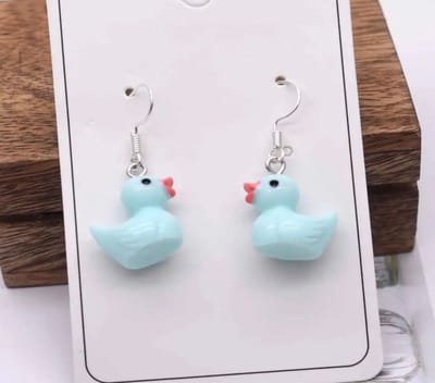 Akyol - Eenden oorbellen- Blauw - Bad eend oorhangers -Cadeau - sieraad - Eendjes - dieren oorbellen - dieren - Sieraad - oorbel - oorhangers – cadeau-carnaval - gift