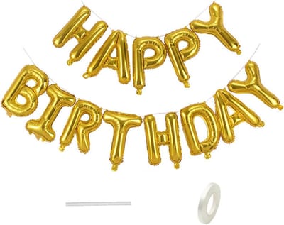 Gouden Happy Birthday Folieballon 40,6 cm - Verjaardagsdecoraties voor Jongens, Meisjes en Volwassenen