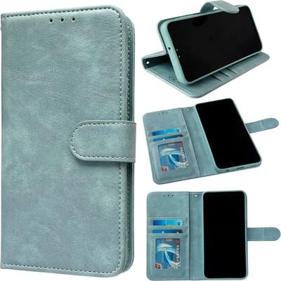 Casemania Hoesje Geschikt voor Apple iPhone 16e - Licht Blauw - Luxe Portemonnee Book Case