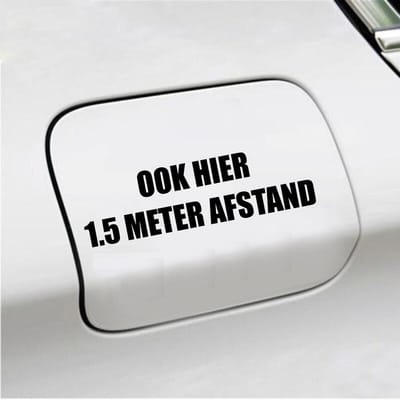 Bumpersticker - Ook Hier 1,5 Meter Afstand - 4,2 X 14,8 - Zwart
