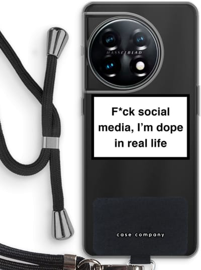 Case Company® - Hoesje met koord geschikt voor OnePlus 11 hoesje met Koord - I'm dope - Telefoonhoesje met Zwart Koord - Bescherming aan alle Kanten en Over de Schermrand