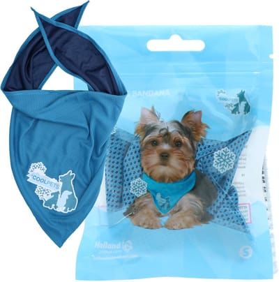 CoolPets Koelband Hond S - Cooling Bandana Hond - Verkoelende Bandana Hondenhalsband - Koelhalsband - Verkoeling Hond - 40 x 30 cm - Blauw