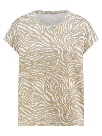 T-shirt ronde hals Van Peter Hahn beige