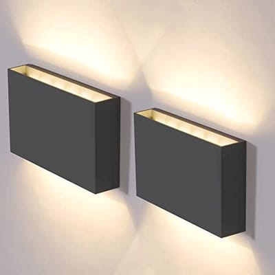 Duurzame Buitenlamp Wandset van 2 - IP65 Waterdichte Wandlampen met 3000K Warm Witte LED Verlichting