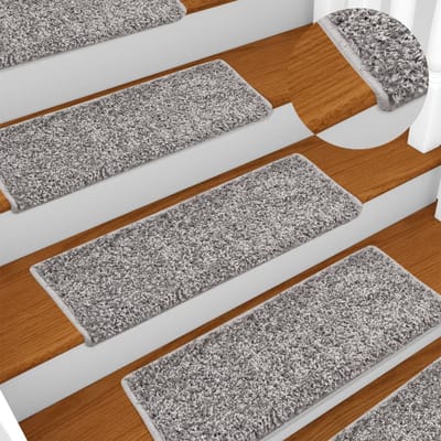 vidaXL - Trapmatten - 15 - st - 65x21x4 - cm - Grijs - Rechthoekige - Rand