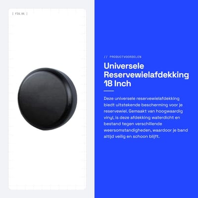 Dailygoods- Reservewielafdekking 18 Inch - Waterdichte Bandafdekking - Universele Pasvorm 82cm-84cm - Weerbestendig Vinyl - Eenvoudige Installatie - Duurzaam en Onderhoudsvriendelijk