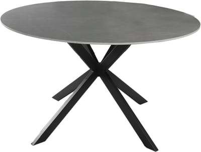 Eettafel Rond - Eettafel Marmerlook - Gezellig Tafelen - Industriële Stijl - 130 cm - Grijs