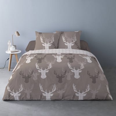 Luxe Katoen Flanel dekbedovertrek Invierno Taupe - 240x220