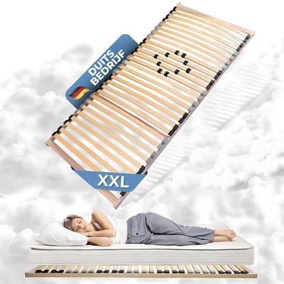Coemo XXL - Lattenbodem "Big Size" extra stabiel tot 200 kg, hardheid instelbaar, 28 latten, 90 x 200 cm