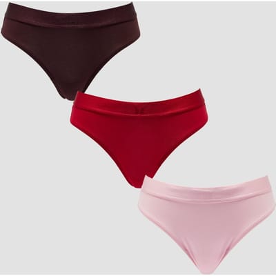 MP Dames Mid Rise Bikini Slip (3-pack) - Blush/Roze Rood/Fudge - XS