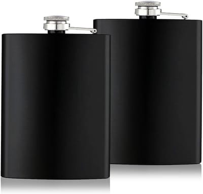 Set van 2 RVS Heupflessen van 240ml voor Mannen en Vrouwen, Ideaal voor Kamperen, Feesten en Barbecues met Whiskey en Sterke Dranken