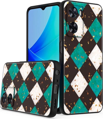 LuxeBass Siliconen hoesje met print geschikt voor OPPO A57 - Marmer Green - telefoonhoes - gsm hoes - telefoonhoesje
